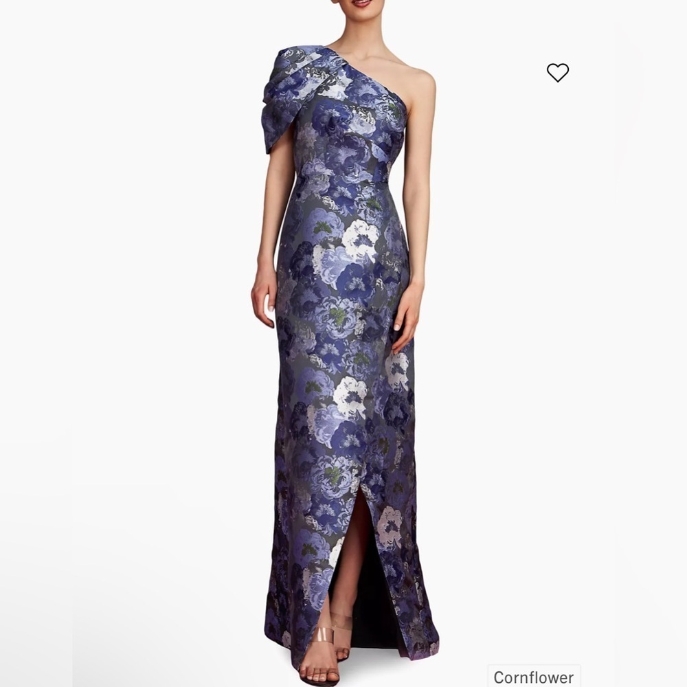 Kay Unger 
Briana Floral One-Shoulder Tulip Gown size 4 NWT